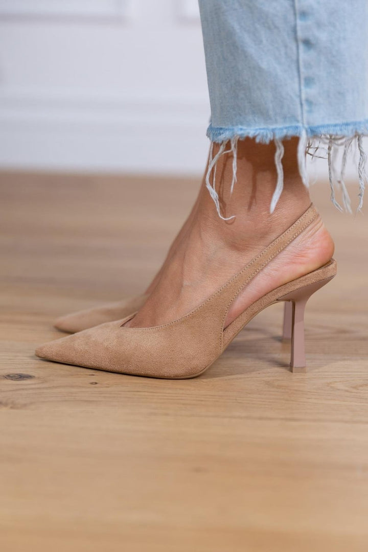 Marlena™ | Pantofi cu toc Slingback Nudo