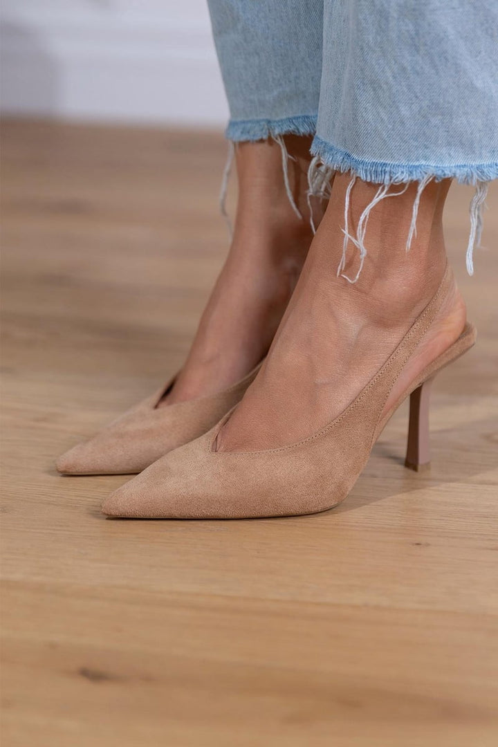 Marlena™ | Pantofi cu toc Slingback Nudo