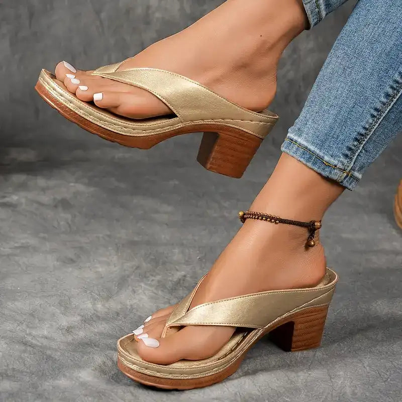 ALLEGRA | Sandale cu Toc Înalt pentru Eleganță Naturală și Stil Estival